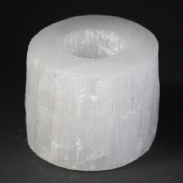 Bougeoir Cylindre en Sélénite - 8 cm- Vendu par 1