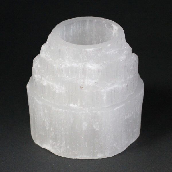 Bougeoir en Sélénite au Sommet de Montagne - 8 cm- Vendu par 1