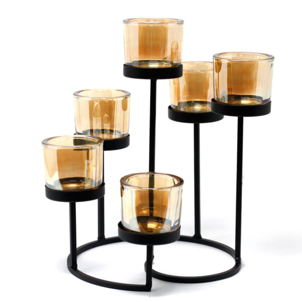 Bougeoir votif en fer. pièce maîtresse. arbre circulaire à 6 tasses- Vendu par 1