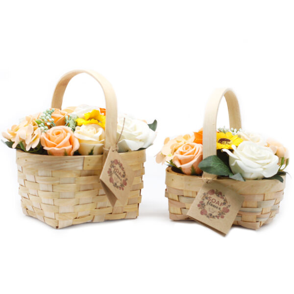 Grand bouquet d'oranges dans un panier en osier- Vendu par 1 – Image 2