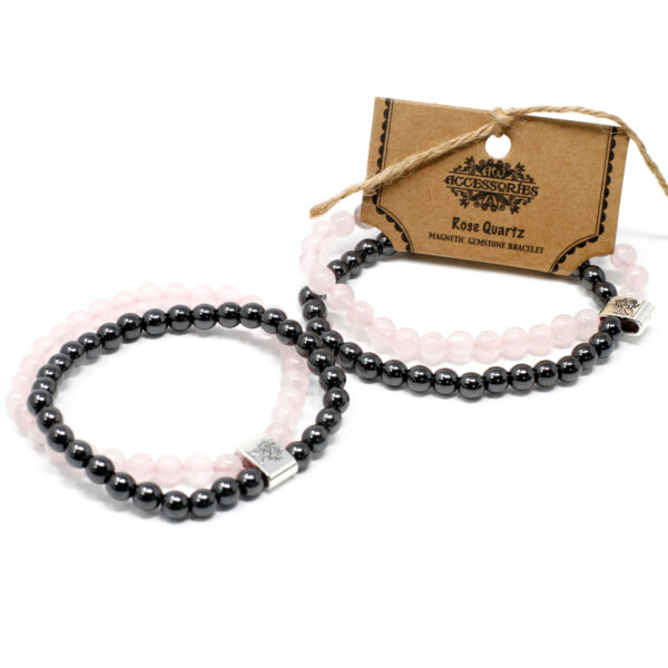 Bracelet de Pierres Précieuses Magnétiques - Quartz Rose- Vendu par 1 – Image 3