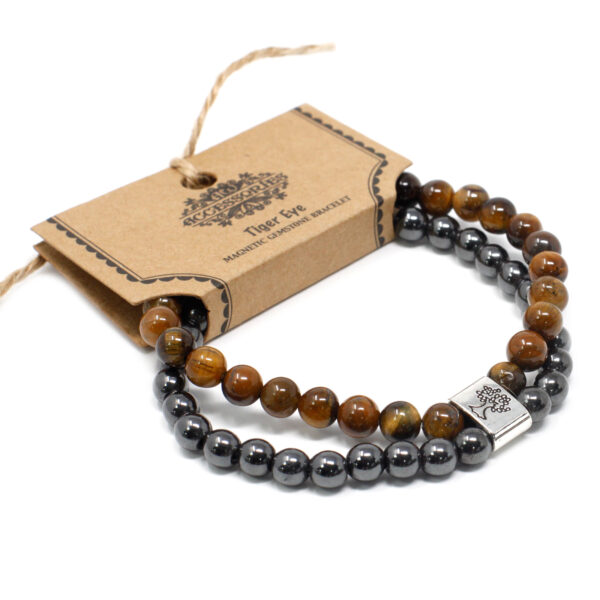 Bracelet Pierres Précieuses Magnétiques - Oeil de Tigre- Vendu par 1