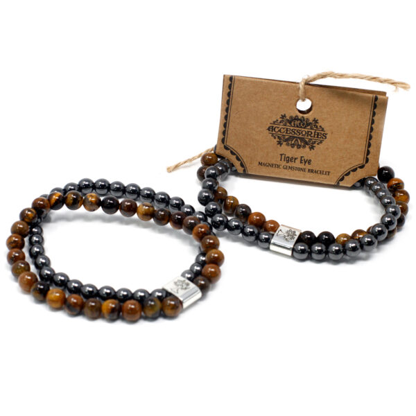 Bracelet Pierres Précieuses Magnétiques - Oeil de Tigre- Vendu par 1 – Image 3