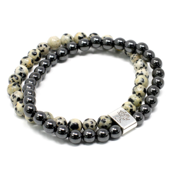 Bracelet Pierres Précieuses Magnétiques - Jaspe Dalmatien- Vendu par 1 – Image 2