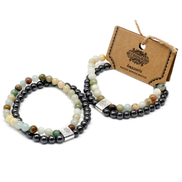 Bracelet Pierres Précieuses Magnétiques - Amazonite- Vendu par 1 – Image 3