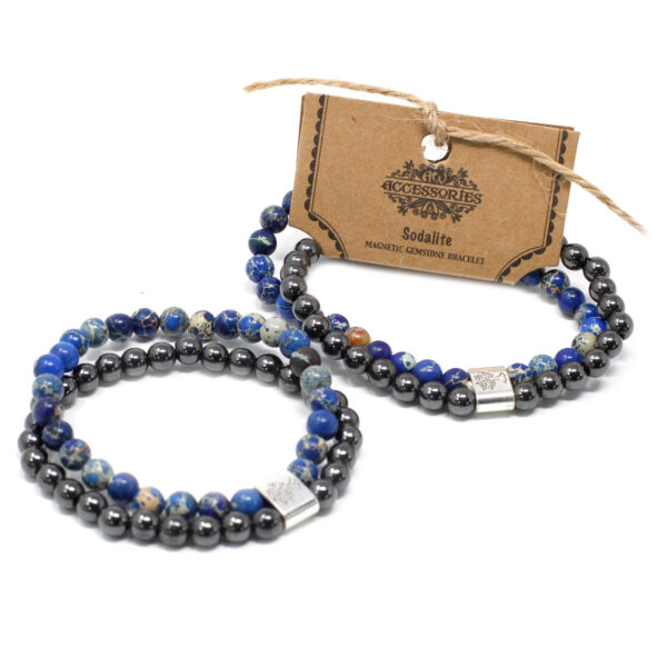 Bracelet Pierres Précieuses Magnétiques - Sodalite- Vendu par 1 – Image 3
