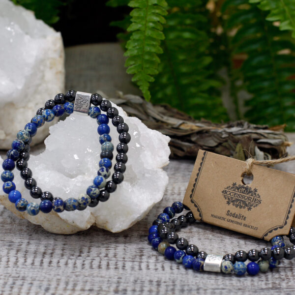 Bracelet Pierres Précieuses Magnétiques - Sodalite- Vendu par 1 – Image 4