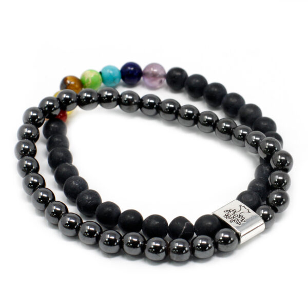 Bracelet Pierres Précieuses Magnétiques - Chakra Pierre Noire- Vendu par 1 – Image 2