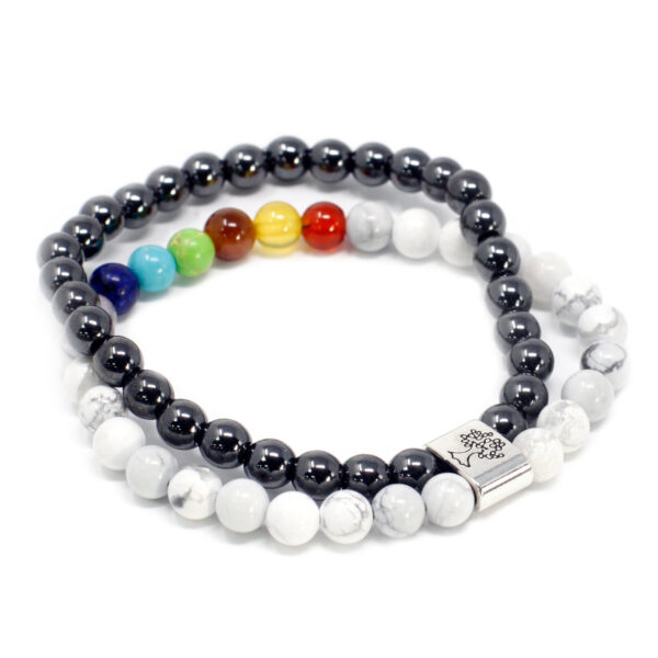 Bracelet Pierres Précieuses Magnétiques - Chackra Howlite Blanche- Vendu par 1 – Image 2