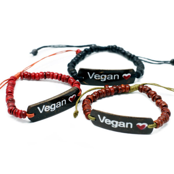 Bracelet à slogan Coco - Végétalien- Vendu par 1