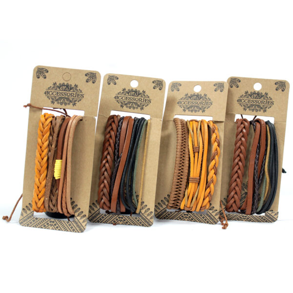 Ensembles de bracelets pour hommes - Bronzés et intéressants (asst)- Vendu par 1 – Image 2
