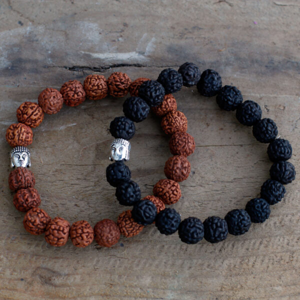 Bracelet Mala Rudraksha Bouddha - Foncé- Vendu par 1 – Image 4
