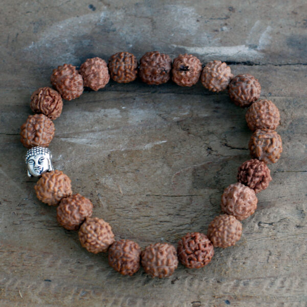Bracelet Mala Rudraksha Bouddha - Marron- Vendu par 1 – Image 3