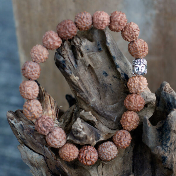 Bracelet Mala Rudraksha Bouddha - Marron- Vendu par 1 – Image 4