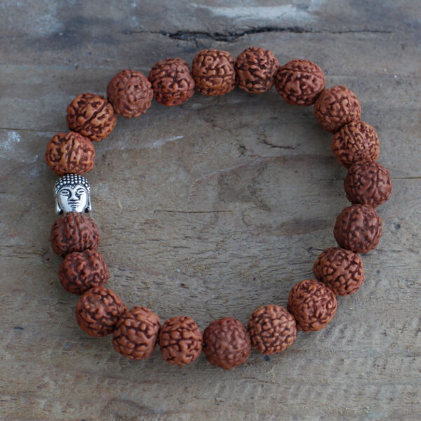 Bracelet Mala Rudraksha Bouddha - Naturel- Vendu par 1 – Image 3