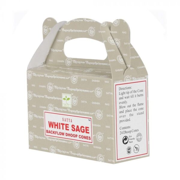 Cônes Satya Backflow Dhoop - Sauge Blanche (24pcs)- Vendu par 1 – Image 2