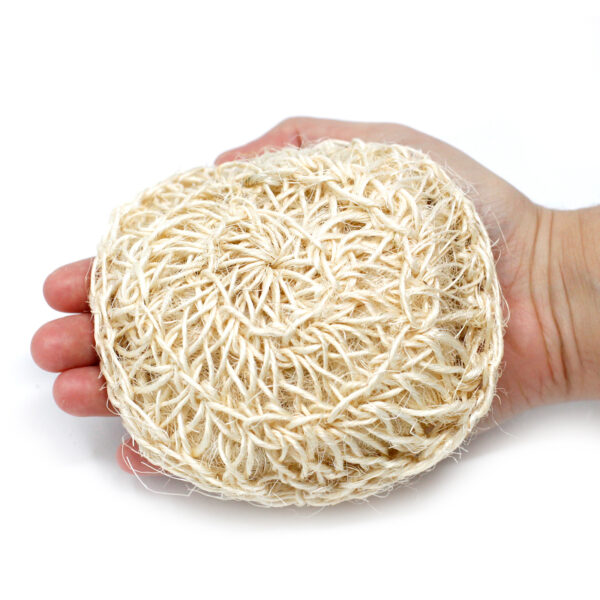 Éponge et gommage en sisal - Coussin exfoliant rond doux- Vendu par 1 – Image 2