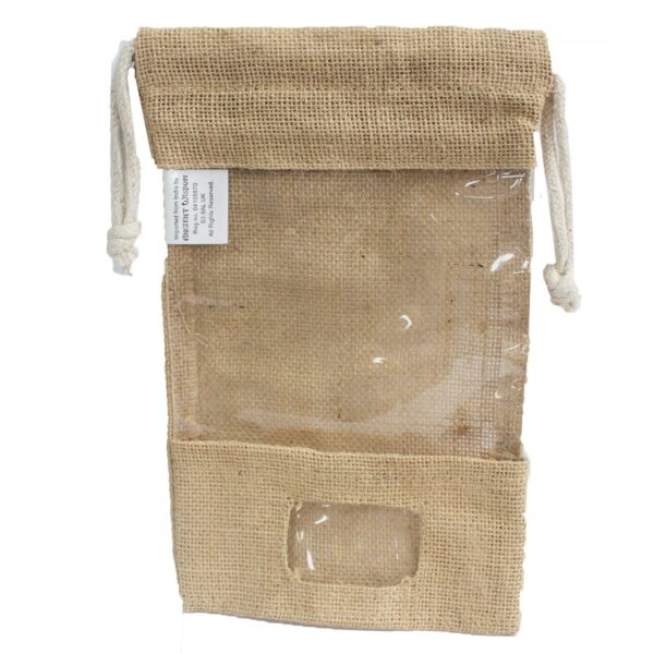 Sac à fenêtre en jute 25x16cm et pochette- Vendu par 1
