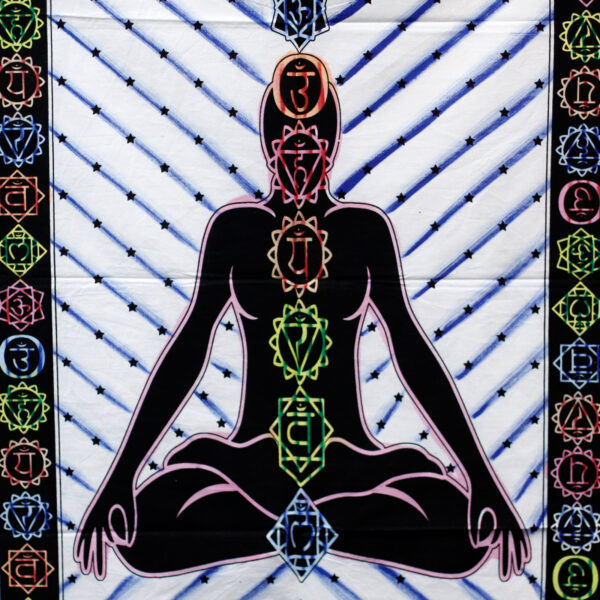 Art mural en coton brossé à la main - Chakra Bouddha- Vendu par 1 – Image 2