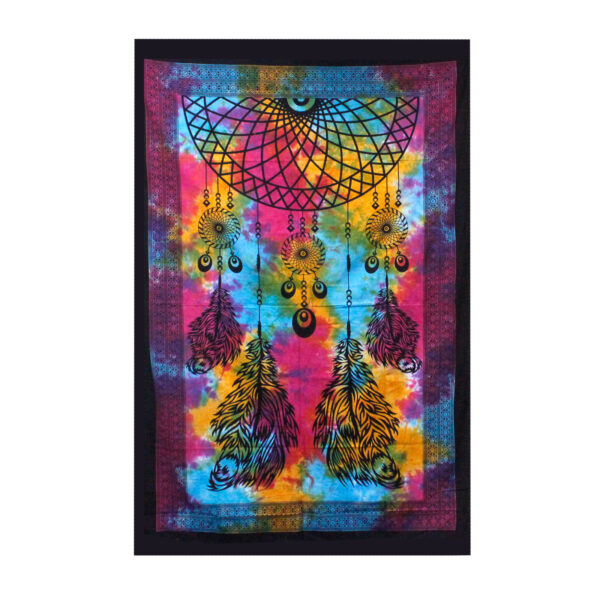 Couvre-lit simple en coton + tenture murale - Attrape-rêves 130cm x 200cm- Vendu par 1