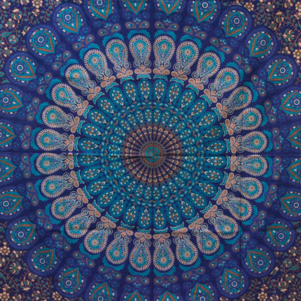 Couvre-lit double en coton + tenture murale - Mandala classique 230cm x 200cm- Vendu par 1 – Image 2