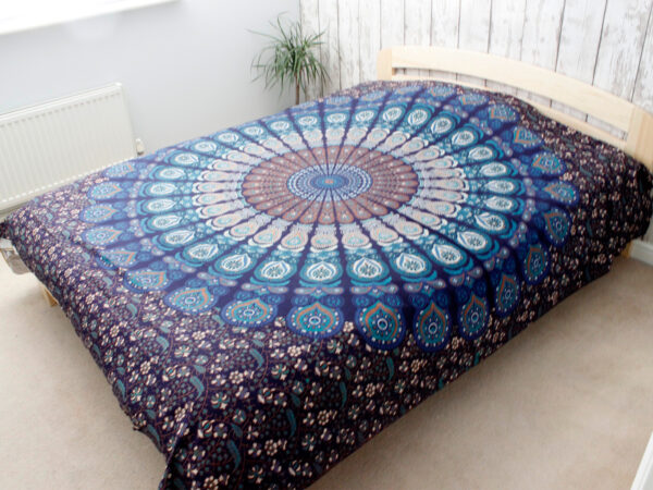 Couvre-lit double en coton + tenture murale - Mandala classique 230cm x 200cm- Vendu par 1 – Image 3