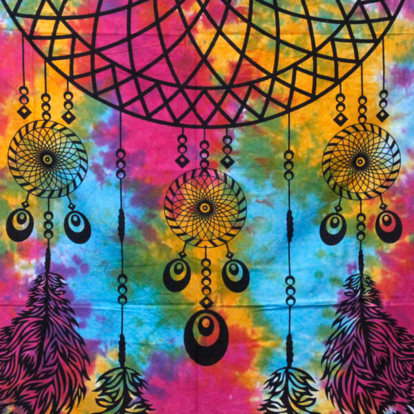 Couvre-lit simple en coton + tenture murale - Attrape-rêves 130cm x 200cm- Vendu par 1 – Image 2