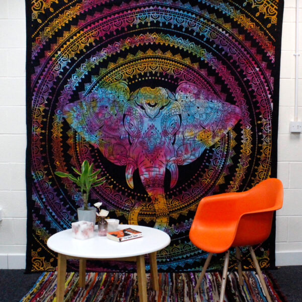 Couvre-lit double en coton + tenture murale - Tête d'éléphant 230 cm x 200 cm- Vendu par 1 – Image 4