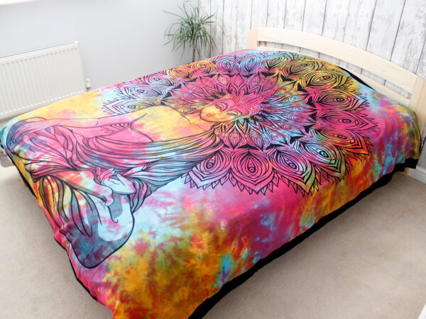 Couvre-lit double en coton + tenture murale - Bouddha paisible 230 cm x 200 cm- Vendu par 1 – Image 3