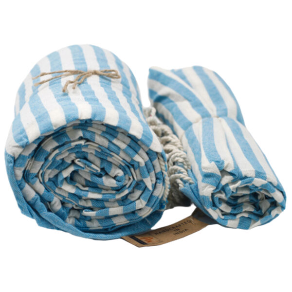 Serviette Pario en Coton - 100x180 cm - Bleu Ciel- Vendu par 1 – Image 2