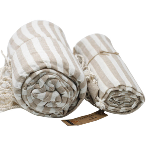 Serviette Pario en Coton - 100x180 cm - Sable Chaud- Vendu par 1 – Image 2