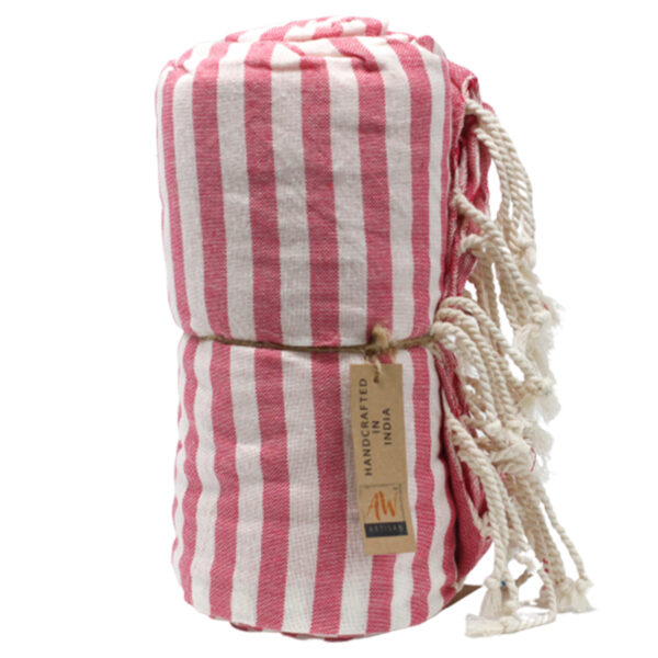 Serviette Pario en Coton - 100x180 cm - Rose Vif- Vendu par 1