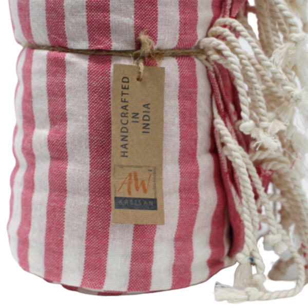 Serviette Pario en Coton - 100x180 cm - Rose Vif- Vendu par 1 – Image 3