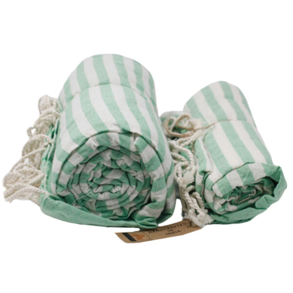 Serviette Pario en Coton - 100x180 cm - Vert Pique-Nique- Vendu par 1 – Image 2