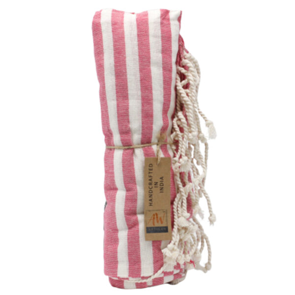 Plaid Pario en Coton - 100x180 cm - Rose Vif- Vendu par 1