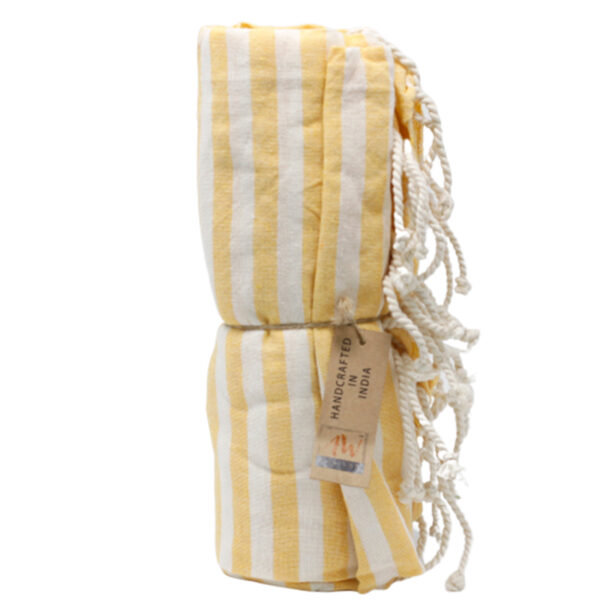 Plaid Pario en coton - 100x180 cm - Jaune Soleil- Vendu par 1