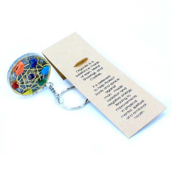 Porte-clés Orgonite Power - Rond Sept Chakra- Vendu par 1 – Image 3