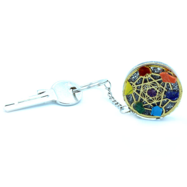 Porte-clés Orgonite Power - Rond Sept Chakra- Vendu par 1 – Image 4