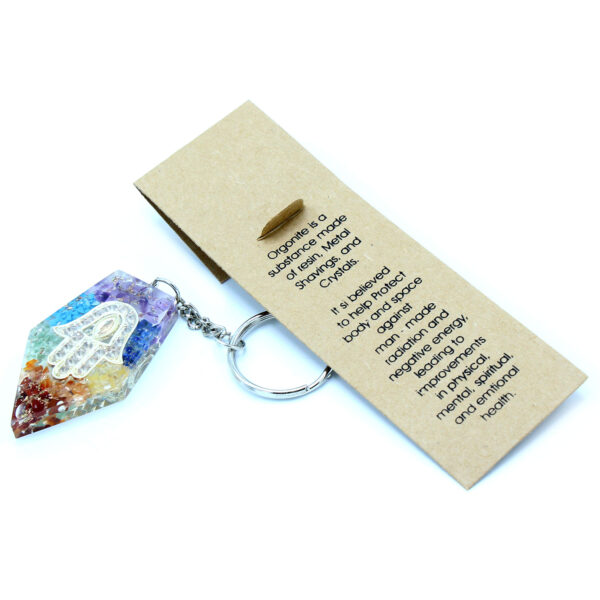 Porte-clés Orgonite Power - Pierre précieuse Chakra Hamsa- Vendu par 1 – Image 3