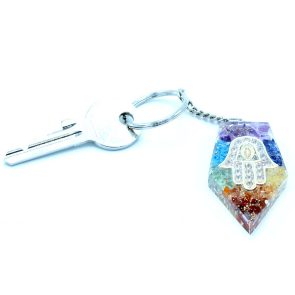 Porte-clés Orgonite Power - Pierre précieuse Chakra Hamsa- Vendu par 1 – Image 4