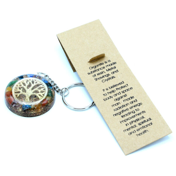 Porte-clés Orgonite Power - Pierres précieuses Chakra Arbre de Vie- Vendu par 1 – Image 3