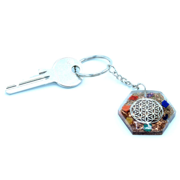 Porte-clés Orgonite Power - Fleur de Vie Octogonale- Vendu par 1 – Image 4