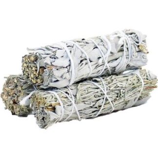 Smudge Stick - Sauge Blanche & Sauge Bleue 10cm- Vendu par 1