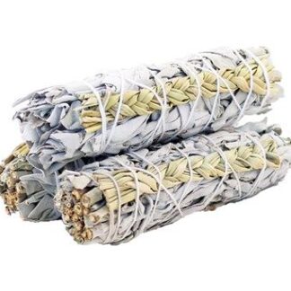 Smudge Stick - Sauge Blanche & Sweetgrass 10cm- Vendu par 1