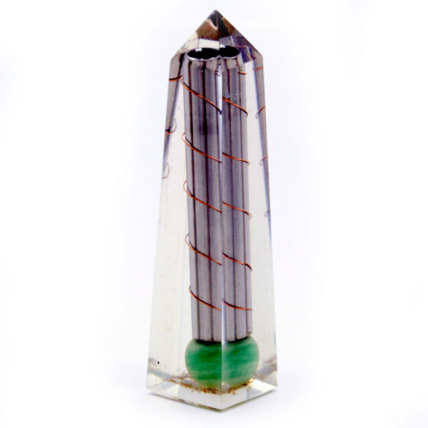 Orgonite Obélisque Power Point Aventurine Verte - 110x30 mm- Vendu par 1