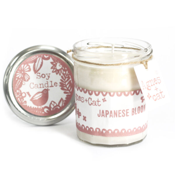 Bougie Pot de Confiture - Fleur Japonaise- Vendu par 1