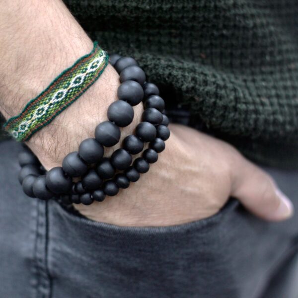 Ensemble de perles de bois noir- Vendu par 1 – Image 2