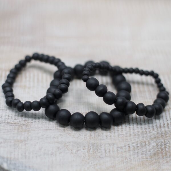 Ensemble de perles de bois noir- Vendu par 1 – Image 3