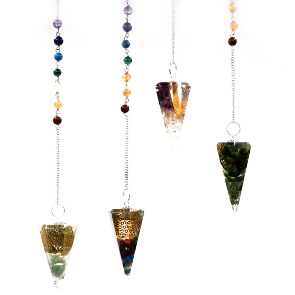 Pendule Chakra Pouvoir Orgonite - Fleur de Vie- Vendu par 1 – Image 2
