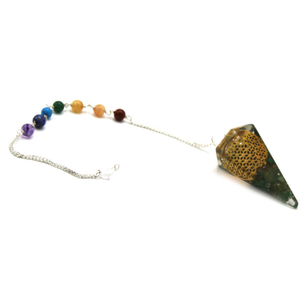 Pendule Chakra Pouvoir Orgonite - Fleur de Vie- Vendu par 1